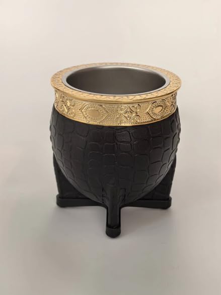 Mate Imperial Argentino Kit Mate, Taza de te Acero Inoxidable, With Straw Tea Gourd Mug One Bombilla (Straw), Wrapped Handmade Leather Ideal for Gift and Travel (Black) - Image 9