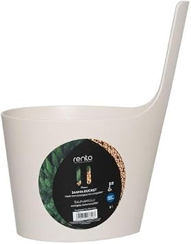 Rento Pisara Straight Handle Sauna Bucket, Sauna Bucket, Straight Handle, Recyclable Biocomposite, 5 Liters White