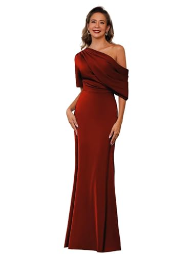 Satin Mother of The Bride Dresses for Women 2025 Mermaid One Shoulder Mother of The Groom Formal Evening Gowns