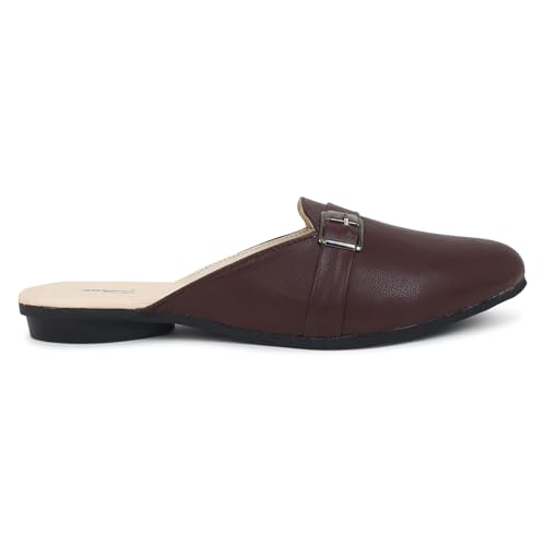 Image of Todhwear Flats Slip On Backless Loafers Womens Slides Shoes Office Mules | Casual Flats Slides Mules for All Day Comfort | Flat Fashion Sandals |