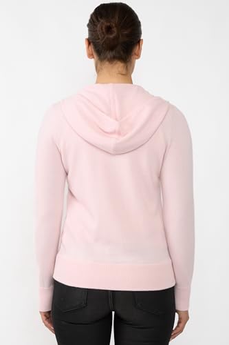 Image of JENNIE LIU Women's 100% Pure Cashmere Long Sleeve Zip Hoodie Cardigan Sweater