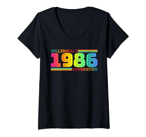 Millennials Generation 1986 Design for Millennials Birthday T-Shirt avec Col en V