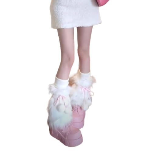 Women Furs Leg Warmer Winter Furry Long Boot Cuffs Fuzzy Party Costume for Holiday Festival Performances Play