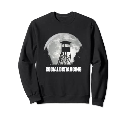 Social Distancing Jägerstand Hobby Jäger vollmond Natur Sweatshirt