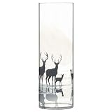 ALAZA Pine Tree Lake Deer Vase for Flowers 3.9' W x 11.8' H Cylinder Vases for Centerpieces Home Office Decor Storage Container