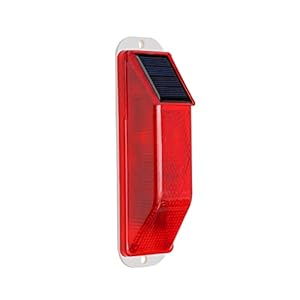 Solar Warning Light Sensitive Strobe Flash Warning LED Caution Lamp Flashing Barricade Safety Sign Road Construction Signs Flash Traffic Lights Flicker Beacon Lamps (Red)