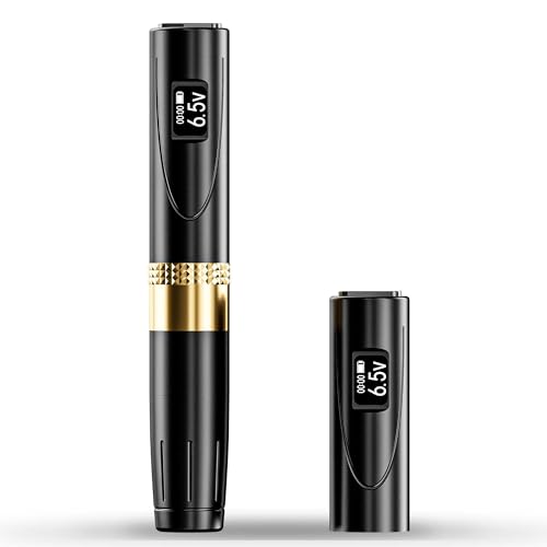 MICEYA P1 Wireless Permanent Makeup Machine - Rotary Tattoo Machine Pen for Microblading Eyebrow, Eyeliner, Lip, Cosmetic Tattoo - Lightweight, Slim, Ideal for Women Artists, Black
