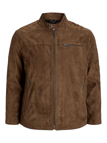 Jack & Jones Jjerocky Noos PS Jacket Chaqueta, Cognac/Pattern: Fake Suede, 3XL Hombre