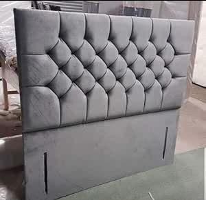mm08enn Luxury Chesterfield Floor Standing Headboard for Beds in Plush Fabric Single Double King Size Super King Size (Teal, 4ft6 Double)