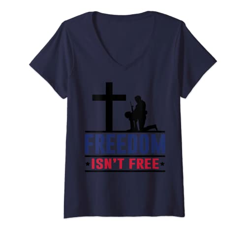 Mujer Patriotic USA Memorial Day Familia Hombres Mujeres Niños & Niñas Camiseta Cuello V