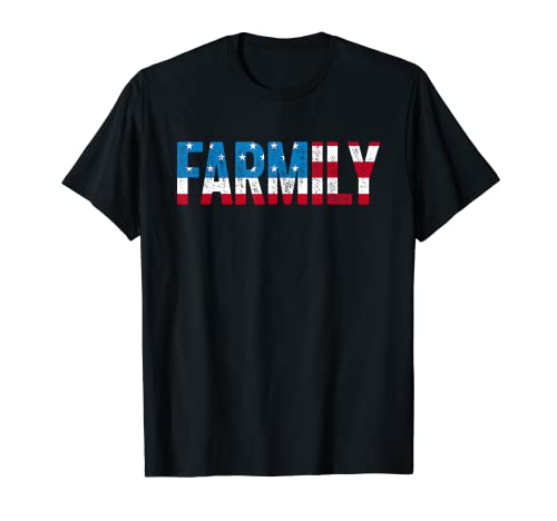 American Farmily Camisa de American Flag Farmer Regalos familiares Camiseta