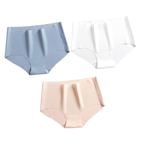 Toddmomy 3 Piezas Bragas Mujer Sin Costuras Cintura Media Transpirables Ice Silk Algodón Cómodas Ropa Interior Color Aleatorio Color Aleatorio