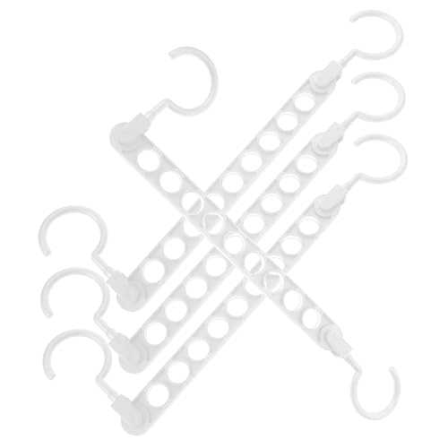 Happyyami Space-Saving 4pcs Foldable Hangers Pp Material Closet Organizer Hangers 9-Hole Design for Tidy Storage