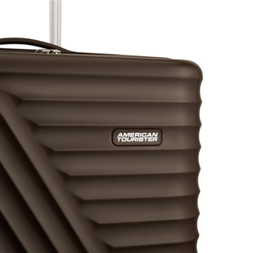 Image of American Tourister Travix | Check-in Trolley Bag (77 cm) | 360 8 Wheel Travel Luggage | Hard Case Polycarbonate Suitcase | Recessed Combination Lock | Coffee