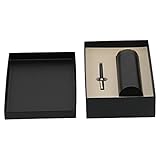 Edelstahl -Isolierung Cup Stift Set Vakuumthermieflasche mit reibungsloser Schreibstift tragbare Kaffeetasse für Geschäftsreisen Campingbüro Black 20cm