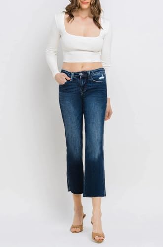 Flying Monkey - Mid Rise Cropped Straight Jeans - BY4499A3