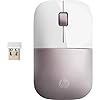 HP Z3700 Mouse Wireless, Sensore Preciso, Tecnologia LED Blue, 1200 DPI, 3 Pulsanti, Rotella Scorrimento, Ricevitore USB Wireless 2.4 GHz Incluso, Design Pratico e Confortevole, Bianco/Rosa