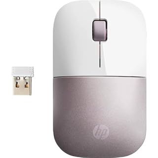 HP Z3700 Mouse Wireless, Sensore Preciso, Tecnologia LED Blue, 1200 DPI, 3 Pulsanti, Rotella Scorrimento, Ricevitore USB Wireless 2.4 GHz Incluso, Design Pratico e Confortevole, Bianco/Rosa