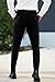 GINGTTO Black Dress Pants for Men Slim Fit Stretch Chinos for Men Fashion(Black Plain,38)