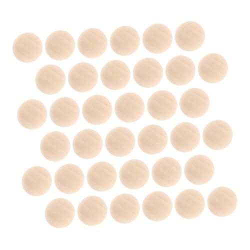 HOODANCOS 100個ト用 蓮の木製 無塗装 半球ビーズ ジュ 制作や レー 向け 滑ら