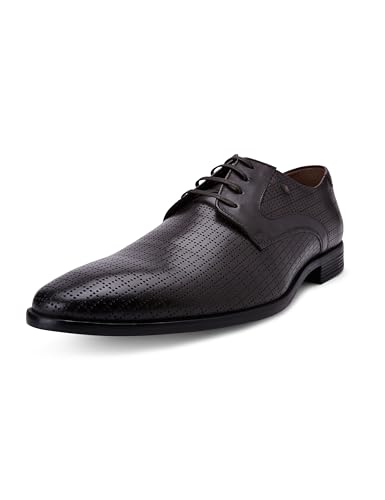 Image of Louis Philippe Men Premium Leather Breathable Lining Material Anti Slip with Heel TPR Sole Formal Derby Shoes