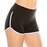 ALWAYS Booty Shorts for Women - Sexy Cute Soft Yoga Dance Dolphin Shorts Black White L