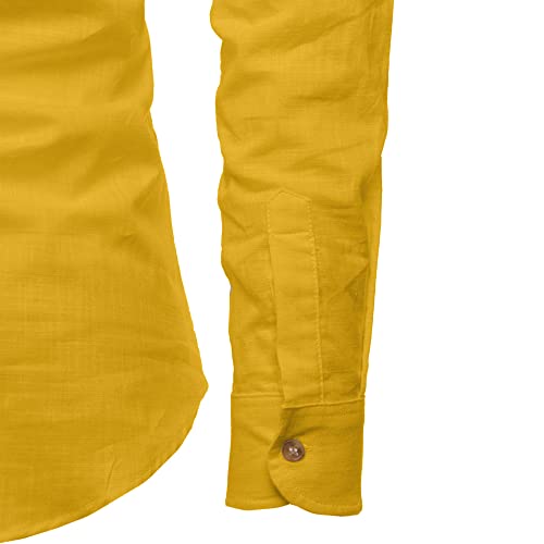 Image of Vida Loca Full Sleeve Mandarin Collor Cotton Casual Slim Fit Shirt for Men's