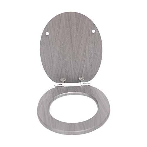 SINOBATH Abattant WC, noyau en bois MDF, robuste, avec système d'abaissement automatique, montage facile, couvercle de WC