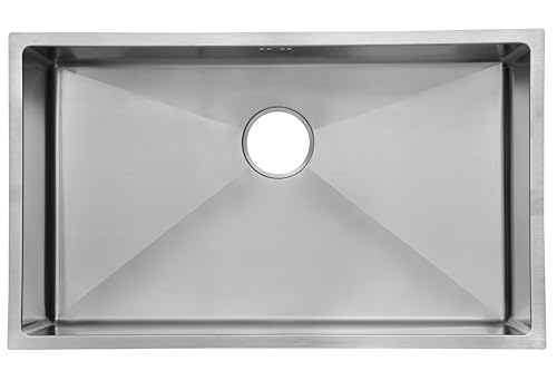 Image of CROCODILE 21 inchX18 inch Single Bowl SS Kitchen Box Sink|304 Stainless Steel |1.2 mm Steel Thickness| Diamond Cut| 25Yrs Warranty|Rust & Stain Resistant|Minimizes Sound|Brushed Matt Finish|