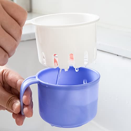 Large Denture Baths Cup, False Teeth Bath Cup With Strainer And Lid For Soaking Dentures Or Storing Pacifier, Capacity 10.6 Oz #TOP7