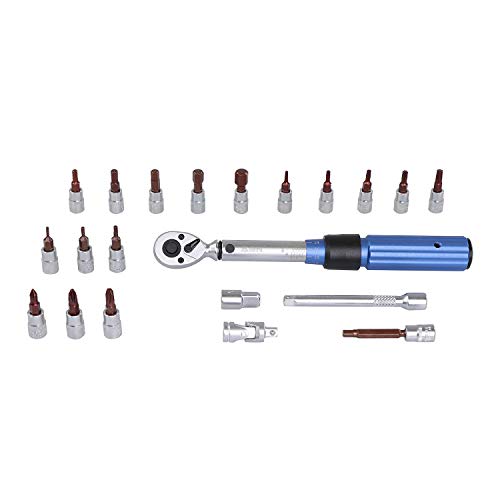 ABN 1/4IN Drive Click Torque Wrench Set, 23Pc - 2-22Nm Dual Direction 20-200 Inch Pound Torque Wrench and Bit Tool Set