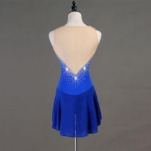 Vestido de patinação artística Blue Ice para meninas e mulheres, saia de patinação no gelo para meni