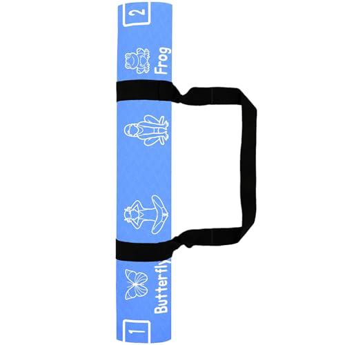 Plyopic Kids Yoga Mat - Non-Slip Lightweight TPE Exercise Mat - Ideal for Boys & Girls (Ages 3-12), Toddlers & Children in Kindergarten, Preschool, School. PVC Free. 6mm Thick. Carry Strap