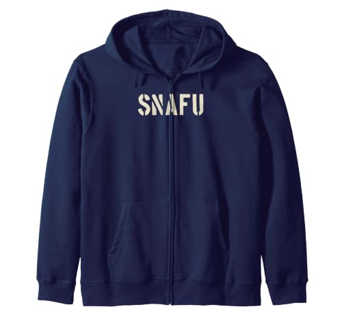 Snafu Pochoir Motif Argot Militaire Humoristique Sweat à Capuche