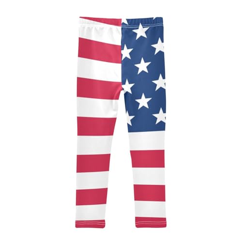 American Flag Girls Casual Leggings for Kids Printed Long Pant Bottoms Stretch and Soft2
