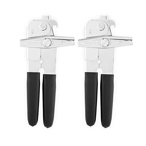 EZ-DUZ-IT Deluxe Can Opener with Black Grips (Set of 2)