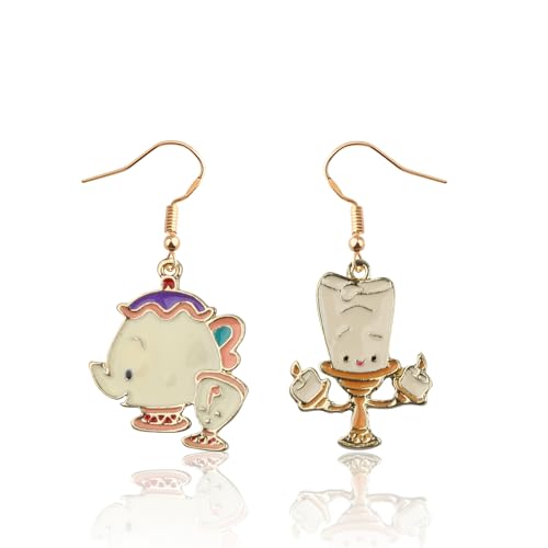 CENWA Beauty Movie Inspired Jewelry Cartoon Animal Earrings Gift for Movie Fan