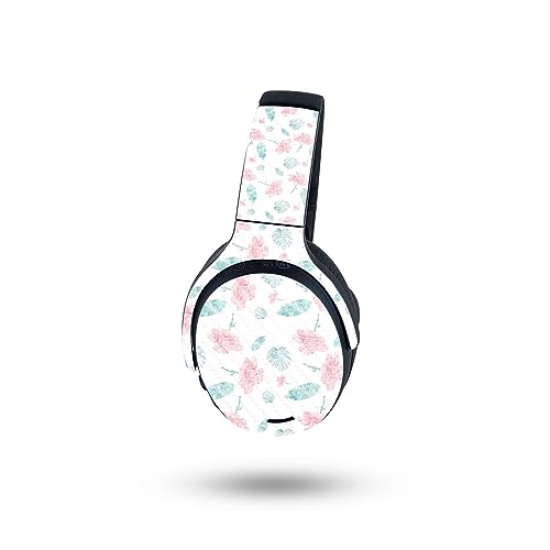 Image of MightySkins Carbon Fiber Skin Compatible with Skullcandy Crusher ANC 2 - Paper Flowers | Protective, Durable Textured Carbon Fiber Finish | Easy to Apply
