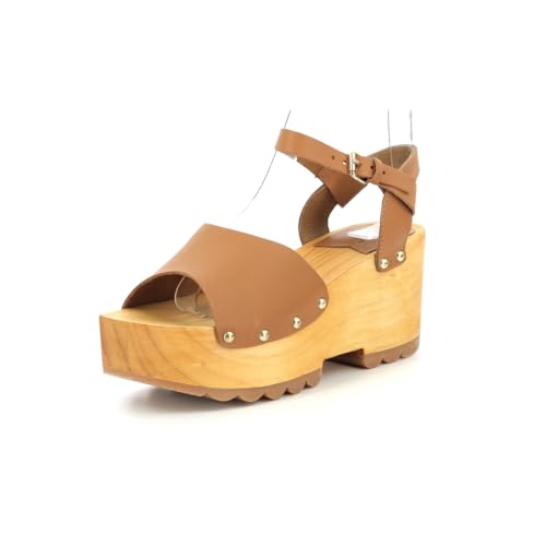 Kickers Femme Wedge Wise, sandale à talon en cuir premium