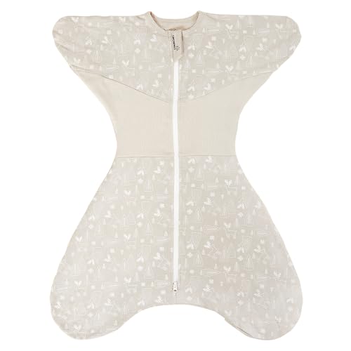 Image of GROWNSY Transitional Swaddle Sleep Sack 3-6 Months, Starfish Design Baby Swaddle Sack, Dual-Zipper for Easy Diaper Changes, Proper Hip Development & Openable Foot Button, 12-20lbs, Deer