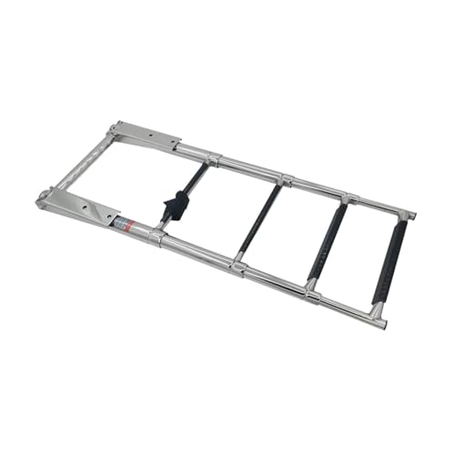Milageto Extendable Dock Ladder Under Platform Slide Mount Boat Boarding Ladder and Retaining Strap for Swimming Pool Yacht