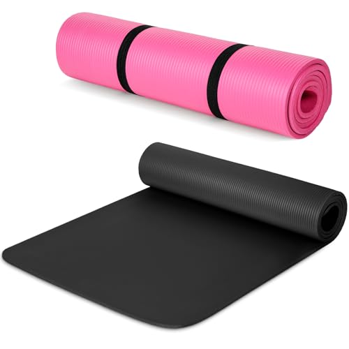 Image of Woanger Yoga Mats (72x24) 3 /8 Inch Thick Exercise Yoga Mat for Home Workout with Strap Non Slip Pilates Gym Supplies for Women Men