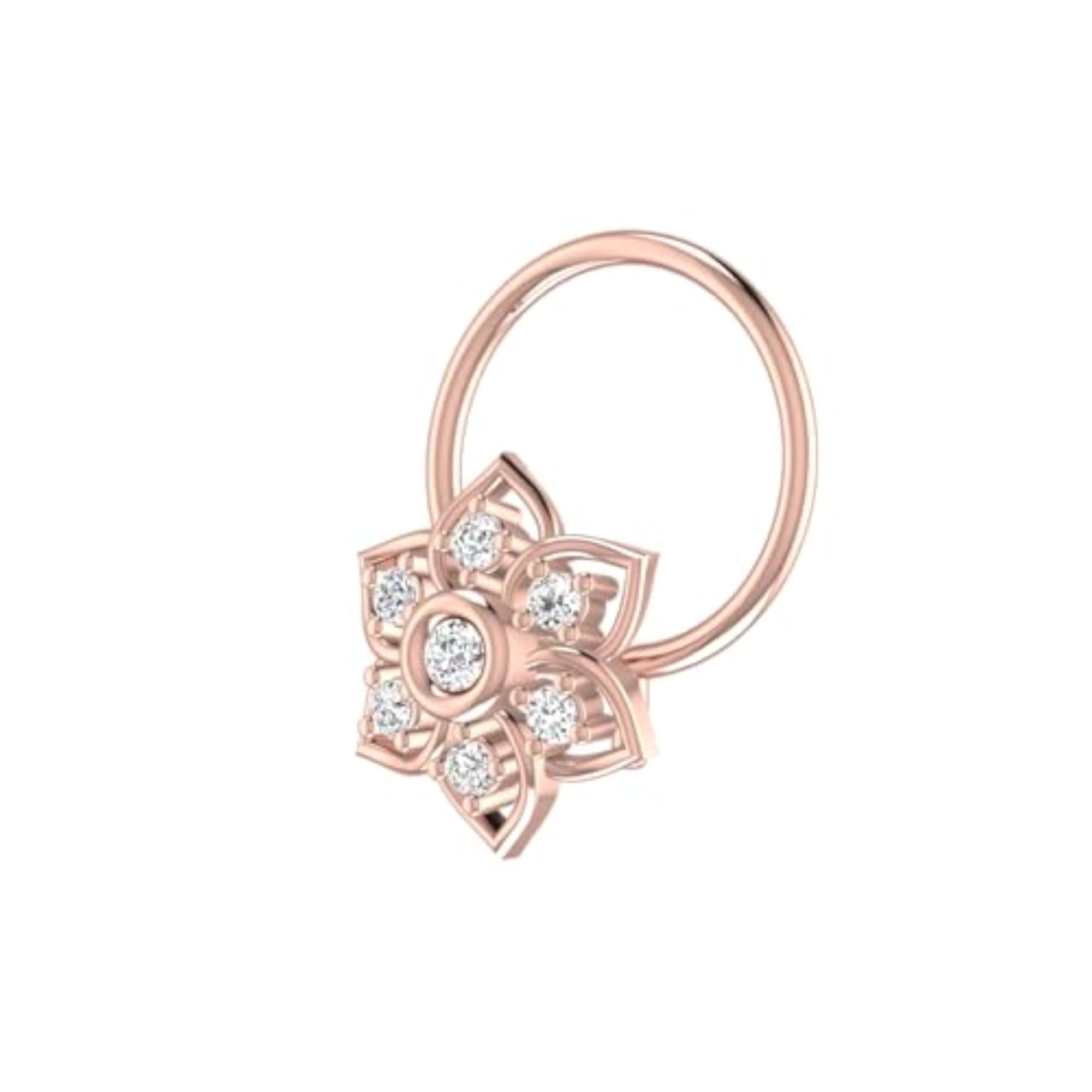 Women's 14Kt Rose Gold Stud Nosering