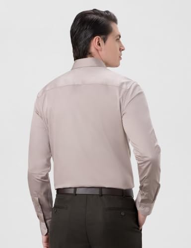 Image of Symbol Premium Men's Slim Fit Satin Formal /Dress Shirt | 100% Cotton | Soft & Lustrous Finish | Available in Plus Sizes