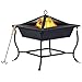 Imagen de vidaXL Brasero Recipientes de Fuego Estufa de Carbón Leña Chimeneas de Jardín Terraza Aire Libre Exterior Barbacoa de Acero Negro 42x42x45 cm