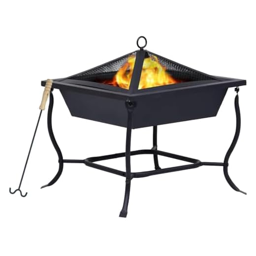 vidaXL Brasero Recipientes de Fuego Estufa de Carbón Leña Chimeneas de Jardín Terraza Aire Libre Exterior Barbacoa de Acero Negro 42x42x45 cm