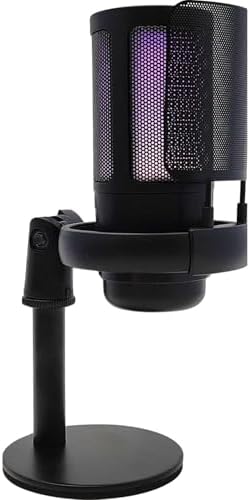 Microfone Gamer Condensador RGB Preto com Conector Monitoramento ...