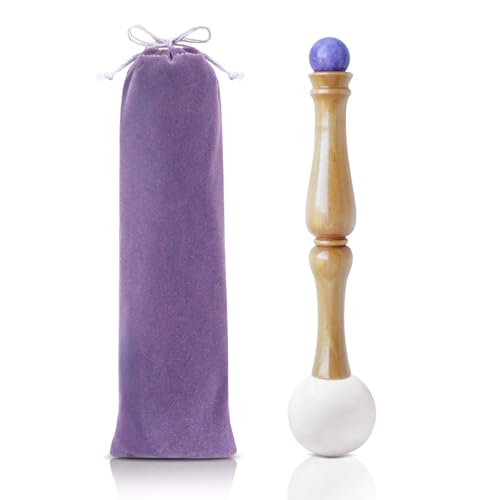 UPCEED Singing Bowl Mallet,Rubber Mallet Striker with Silicone Head and Wooden Handle and Crystal...