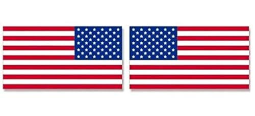 Set of 2 Forward and Reverse American Flag Stickers (Patriotic Decals, Mirrored Old Glory Vinyl, US USA for Cars, Trucks (3 x 5.7 inch)