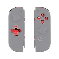 eXtremeRate Full Tasten Set für Switch/Switch OLED Joycon, DIY-Ersatz D-Pad Version Knöpfe ABXY/Steuerkreuz/Trigger Bumper Buttons/+-/SL/SR/Federn-Chrome Rot(Passt D-Pad Joycon Gehäuse) – Ansicht 8